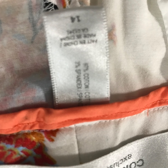 Contemporaine Women's Floral Cotton Trousers White Size 14 - Picture 6 of 9